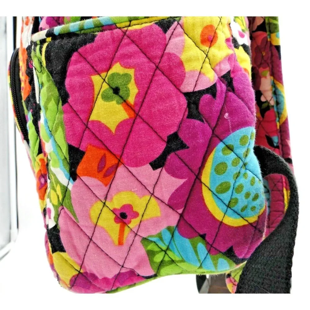 Vera Bradley Va Va Bloom Retired Pattern Backpack 4 Zip Pockets 2 Bottle Holders